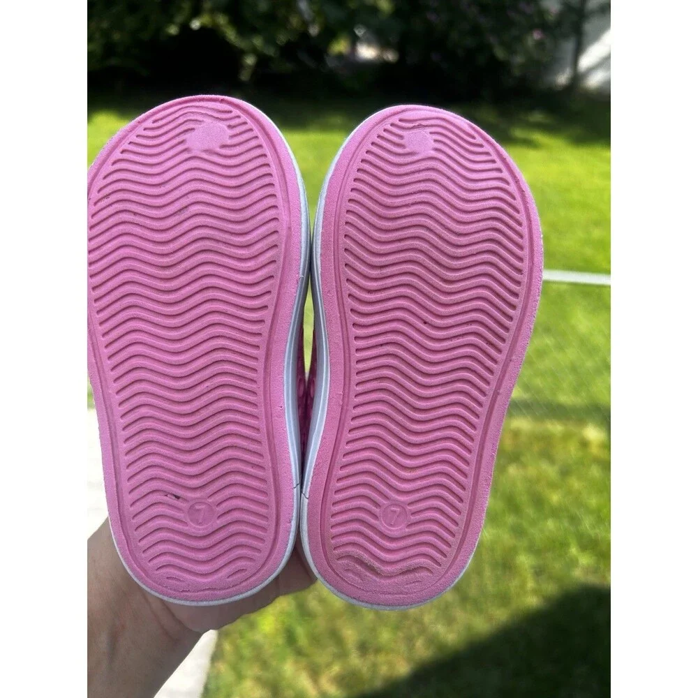 Lot of 2 Skechers Girls Pink & Floral Slip-On Water Shoes Size 7